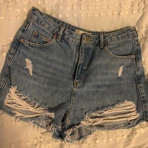 Top Shop High Waisted Denim Shorts